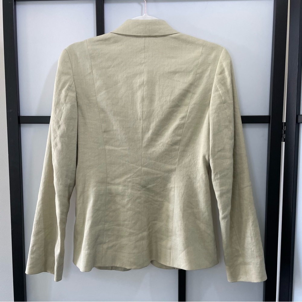 [0] Banana Republic Stretch Beige Linen & Rayon Blend Blazer Made In Italy - Picture 5 of 10